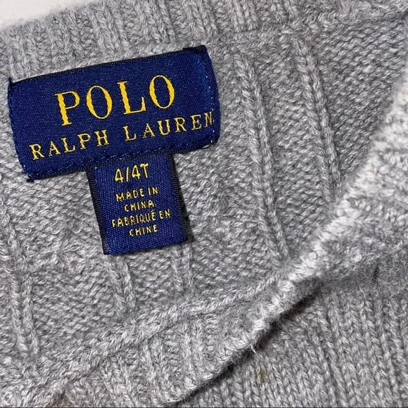 🛑Sold🛑 Boys Polo Ralph Lauren Cable Knit Sweater size 4T - Picture 4 of 4